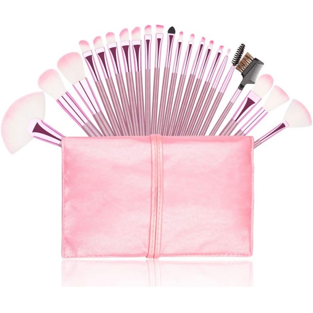 22pc Makeup Brush Set with Cosmetic Brush Carrying Case NEW